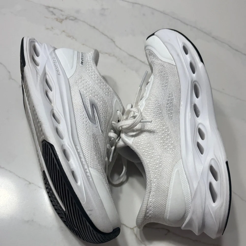 Skechers Women's White Slip-On Sneakers - Picture 7 of 17